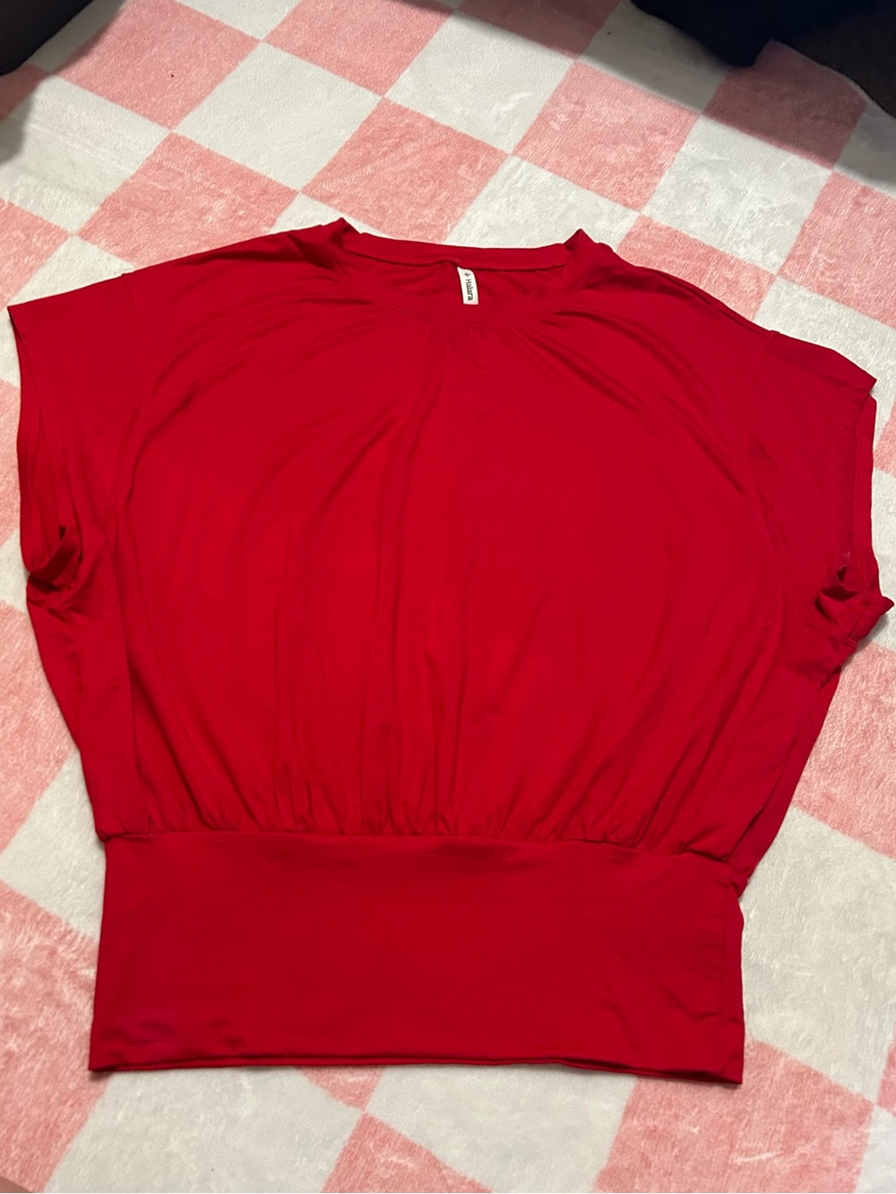 HALARA Red Batwing Waistband Top Size Large